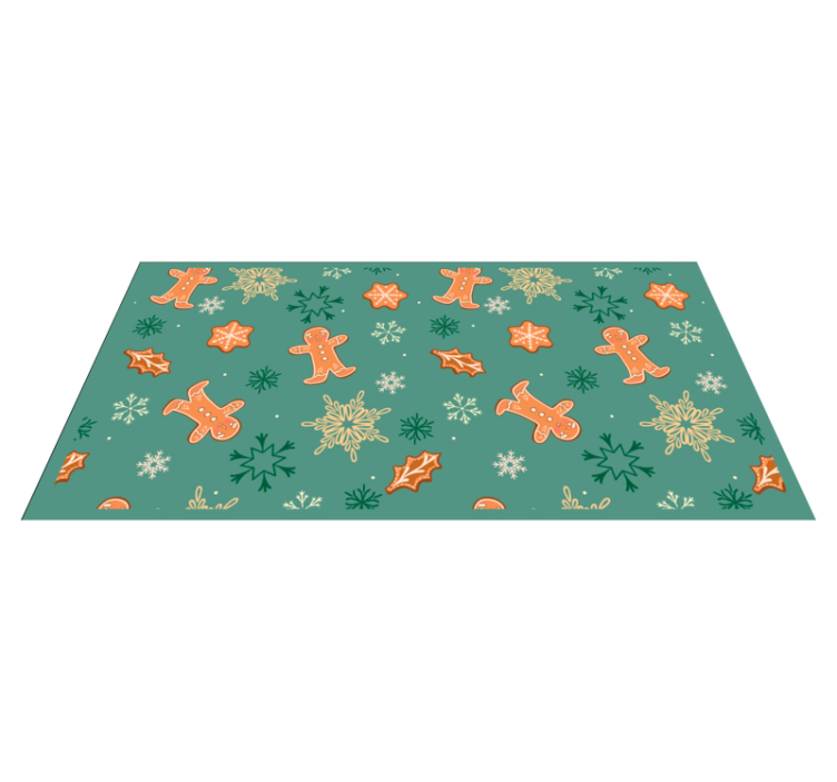 Festive Gingerbread Pattern Christmas vinyl rug - TenStickers