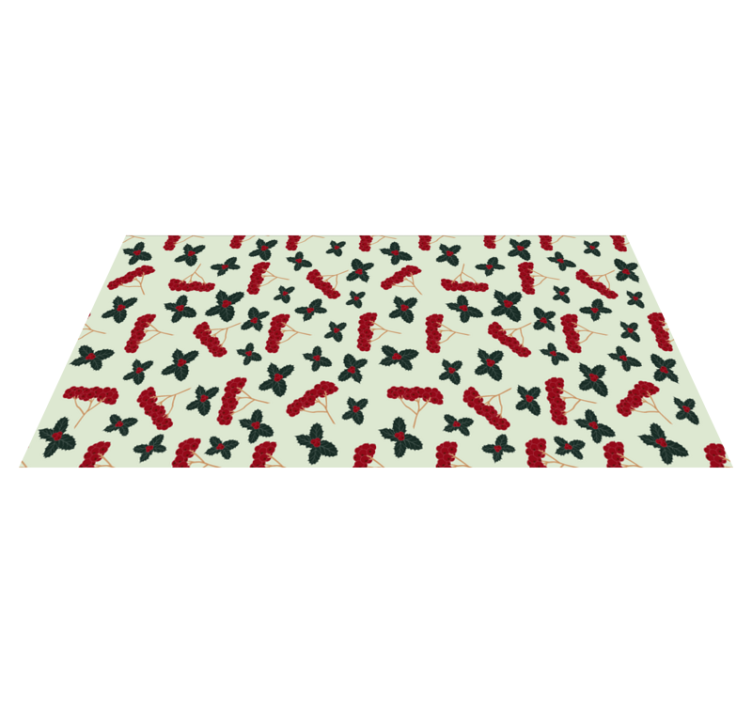 Berry Leaf Pattern floral vinyl rug - TenStickers