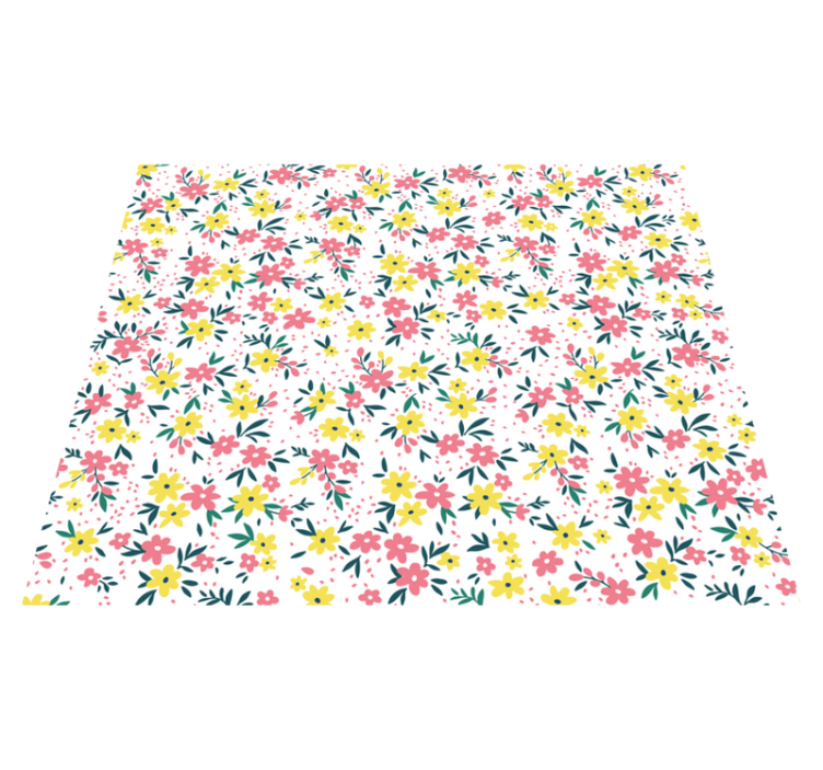 Floral Spring Canvas floral vinyl rug - TenStickers