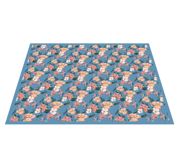 Flowerprint 'Ziedi Jeans' floral rug - TenStickers