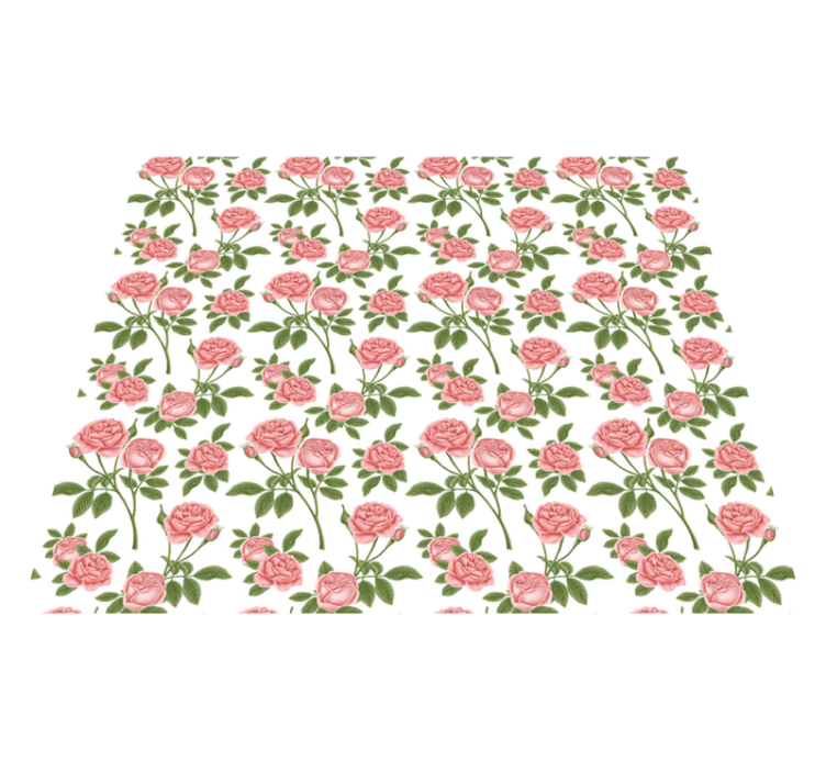 Botanical Rose Pattern floral vinyl rug - TenStickers