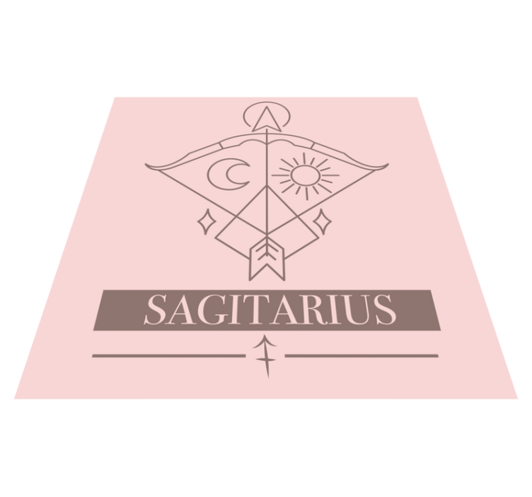 Sagittarius pink card zodiac sign design rug - TenStickers