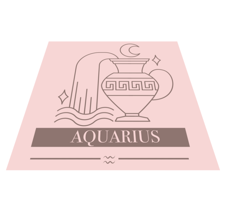 Aquarius Zodiac personalized vinyl rug - TenStickers