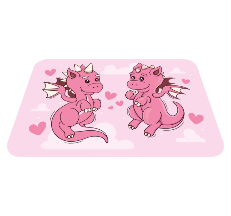 Playful Dragon Duo playroom vinyl rug - TenStickers