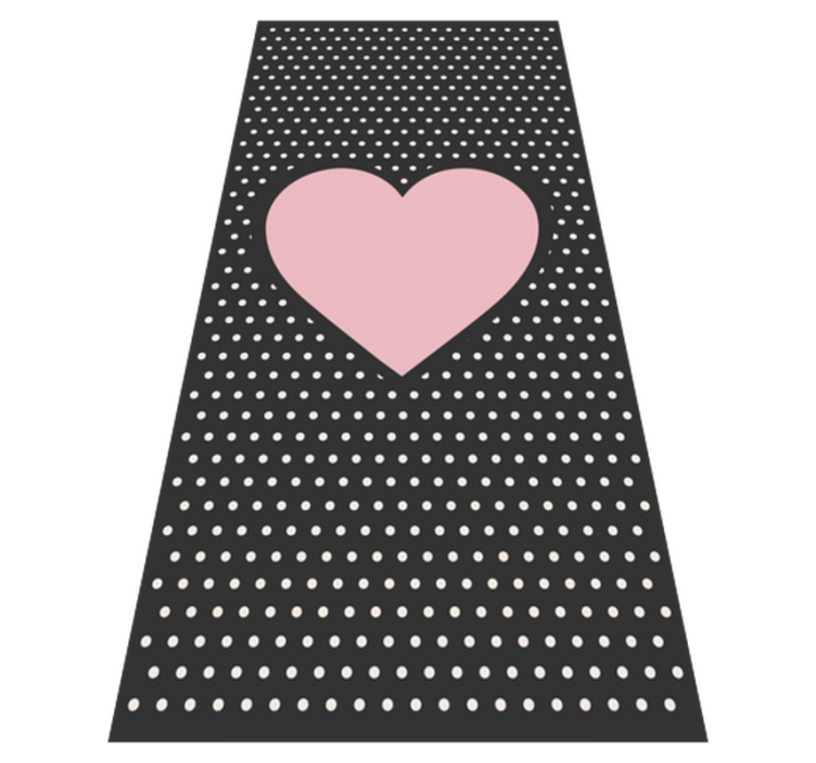 Polka Heart Accent kids vinyl rug - TenStickers