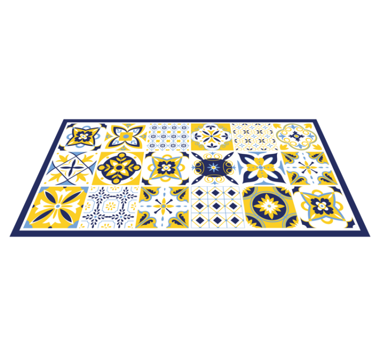 Mosaic Tile Ensemble tile vinyl rug - TenStickers