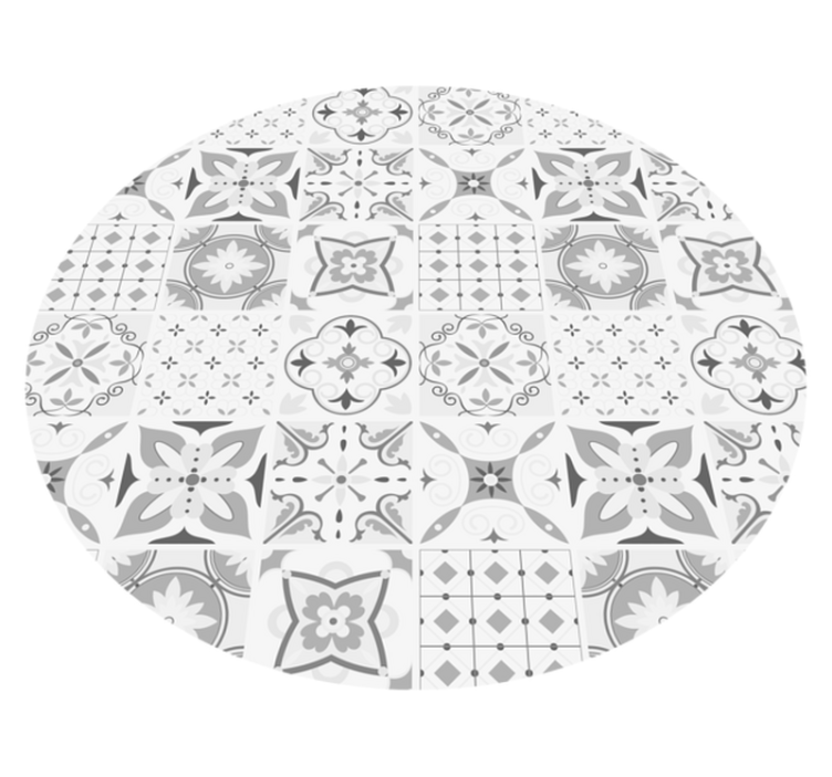 Monochrome Mosaic tile vinyl rug - TenStickers