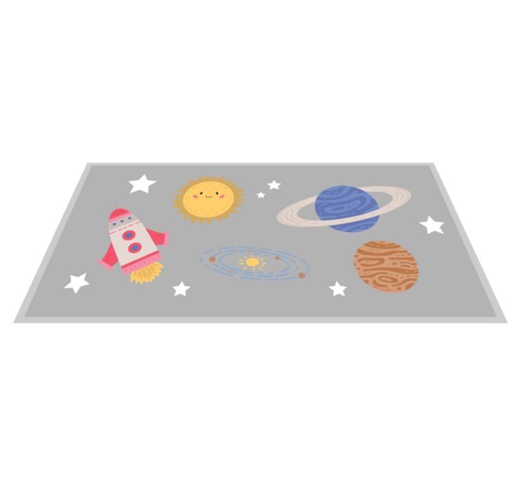 Space Adventure Theme playroom vinyl rug - TenStickers