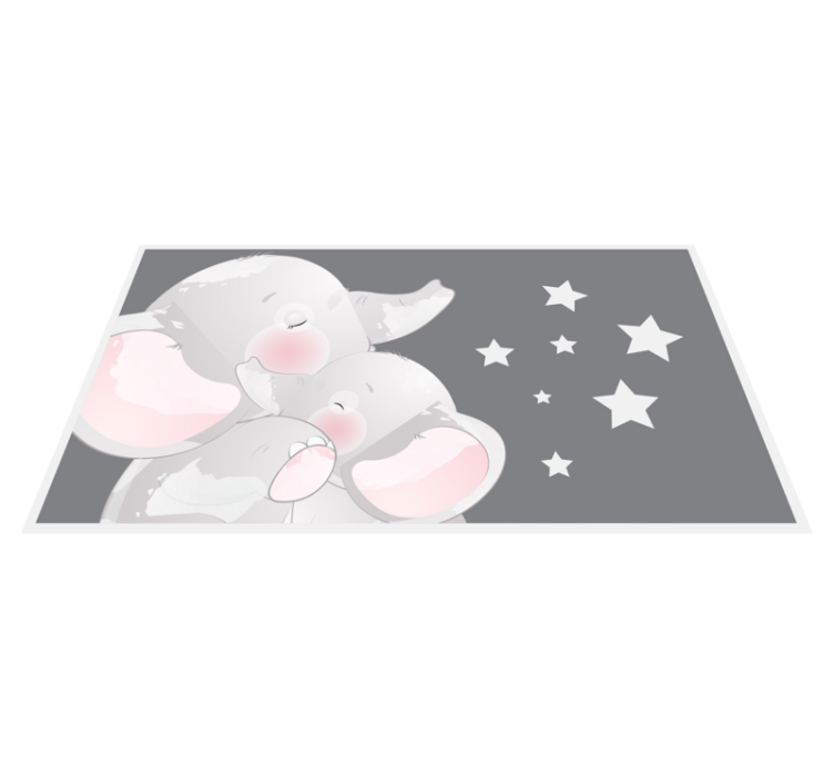Sleeping Elephants playroom vinyl rug - TenStickers