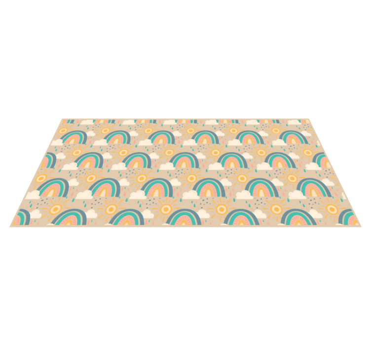 Cheerful Rainbow Pattern playroom vinyl rug - TenStickers
