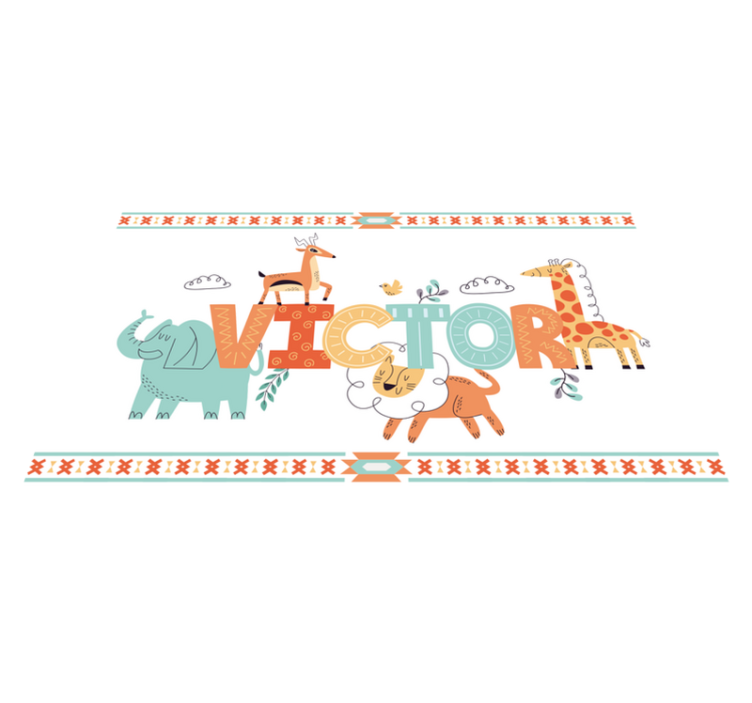 Personalized Safari Theme custom vinyl rug - TenStickers