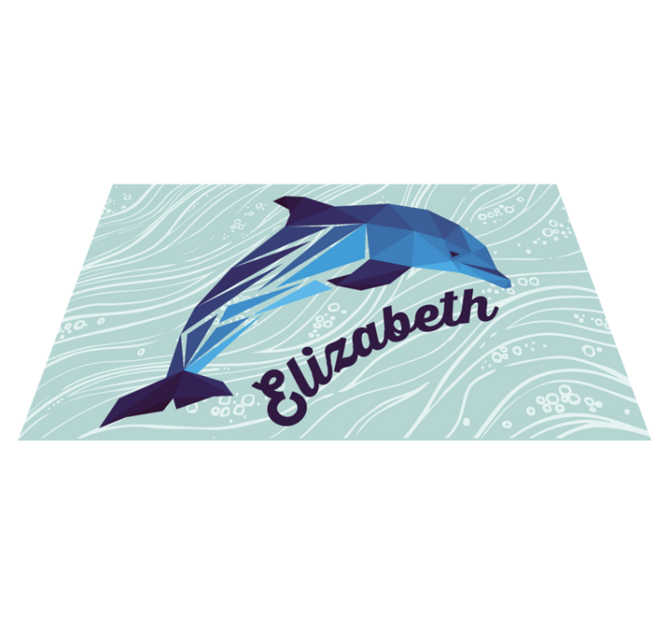 Personalized Dolphin custom vinyl rug - TenStickers