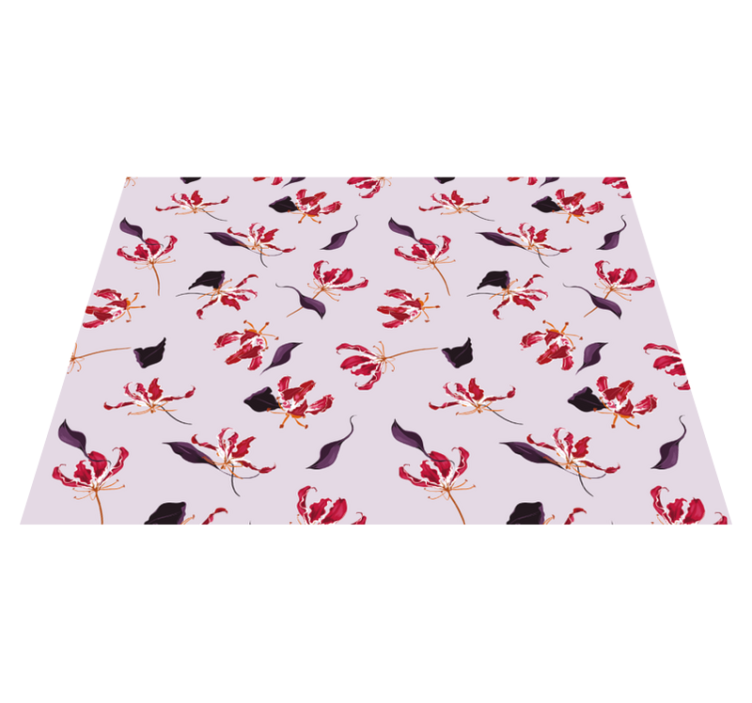 Floral Motif Elegance flower vinyl rug - TenStickers