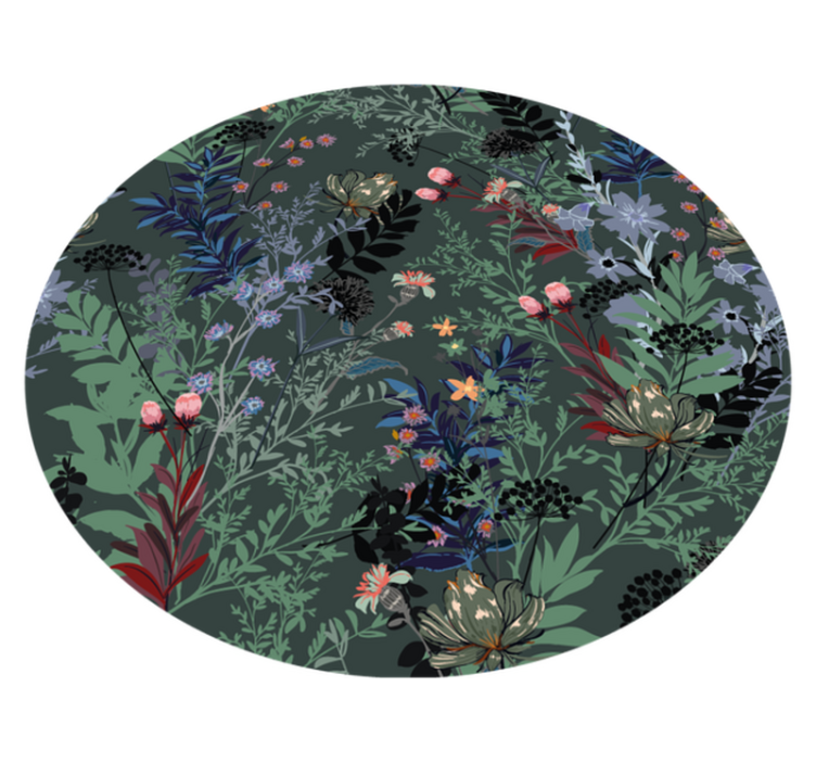 Botanical Motif flower vinyl rug - TenStickers