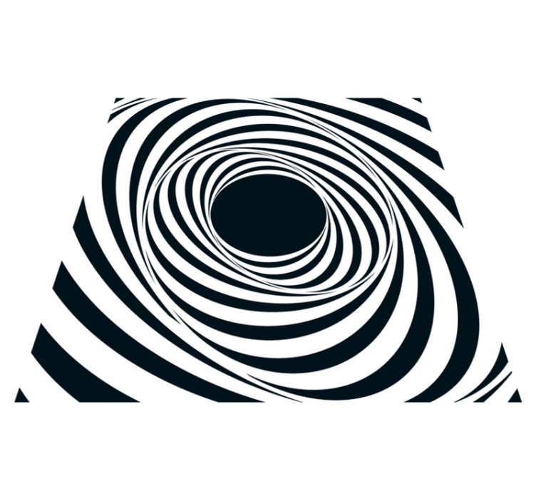 Black White Swirling Pattern geometric rugs - TenStickers