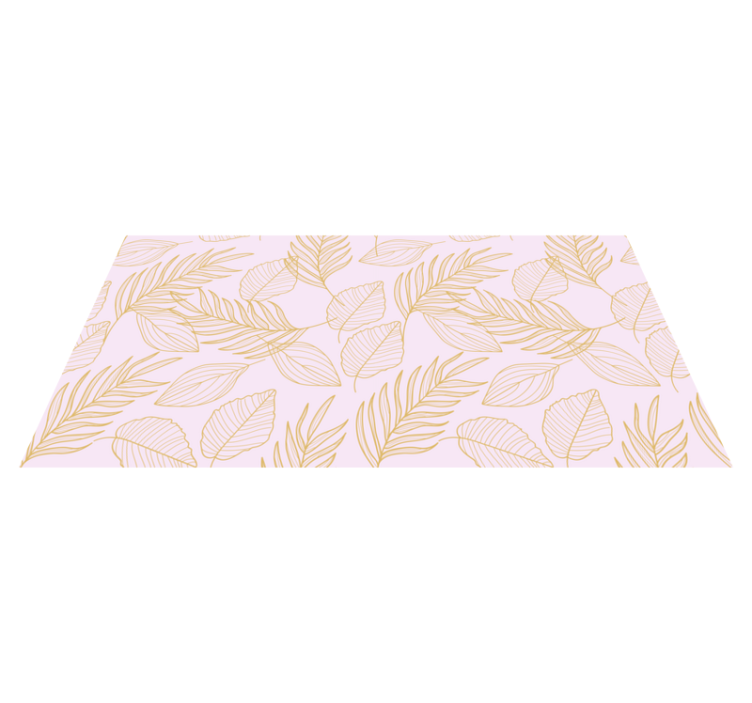 Golden Leaf Pattern Overlay floral rug - TenStickers
