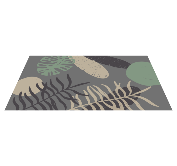 Botanical Leaf Pattern Design flower vinyl rug - TenStickers