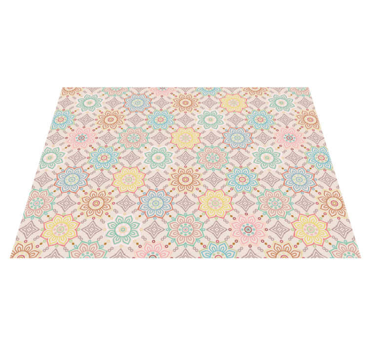 Geometric Mandala Pattern flower vinyl rug - TenStickers
