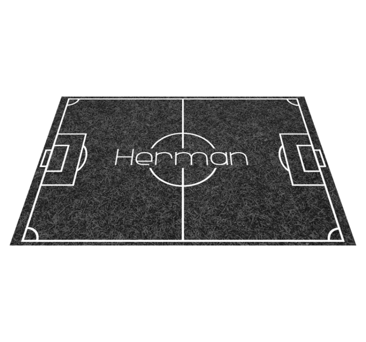 Football pitch with name gaming vinyl rug - TenStickers