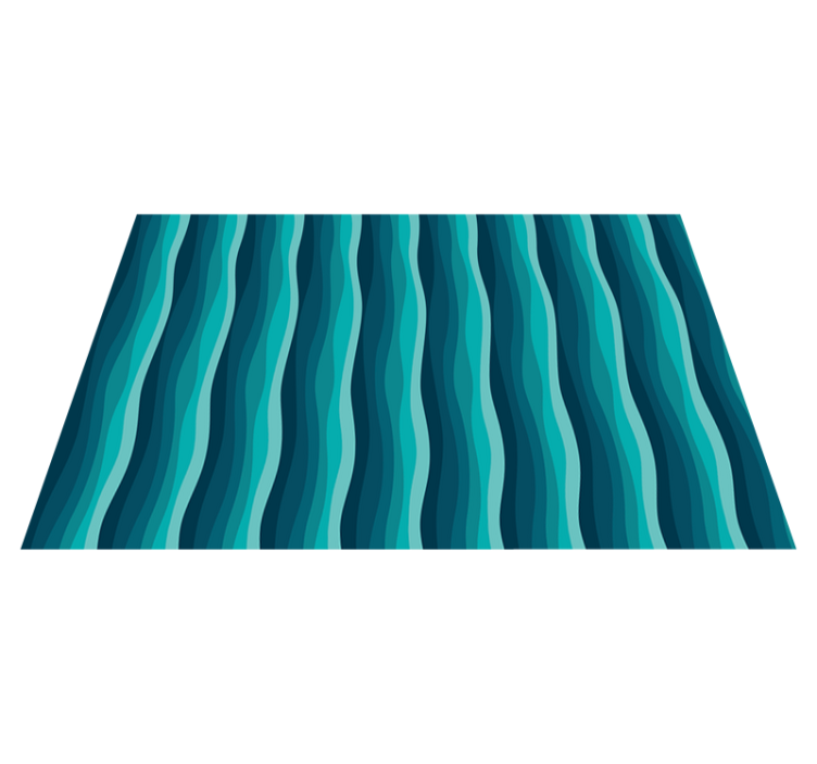 Serene blue waves living room vinyl rug - TenStickers