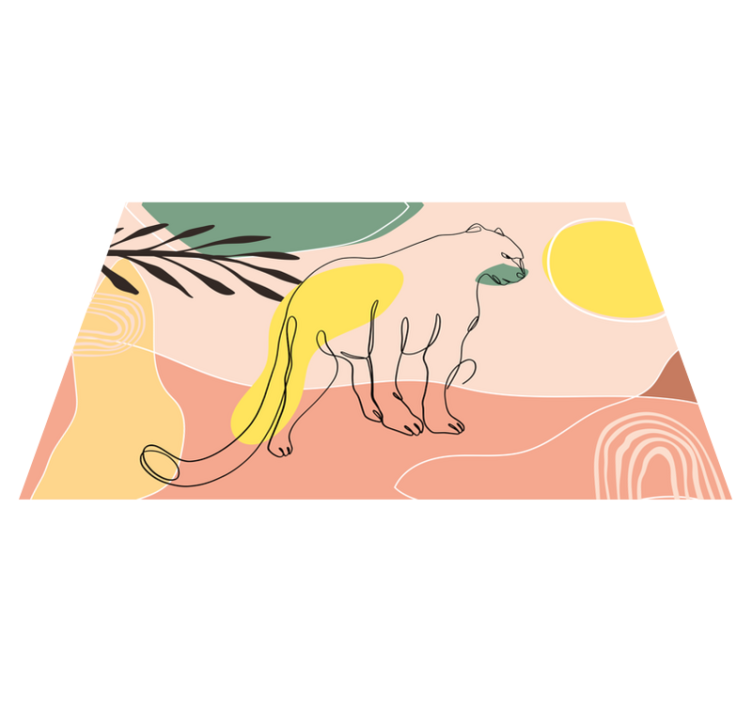 Hand drawn panther animal mat - TenStickers