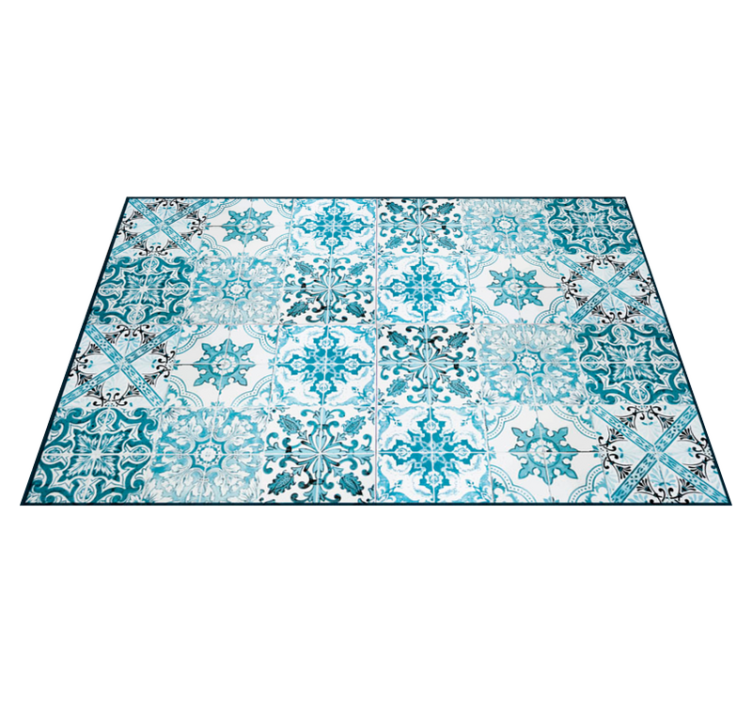 Mediterranean tiles living room rug - TenStickers