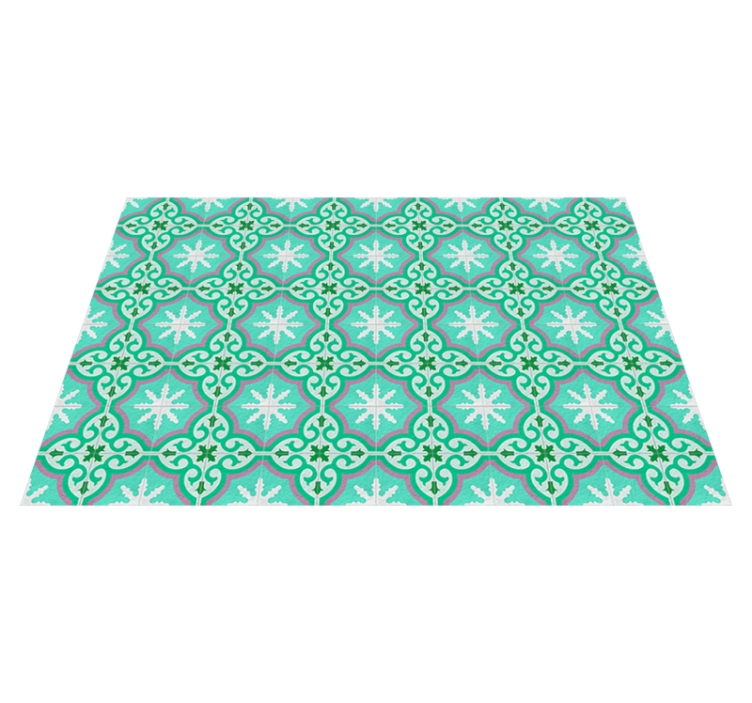 green hydraulic tile vintage rug - TenStickers