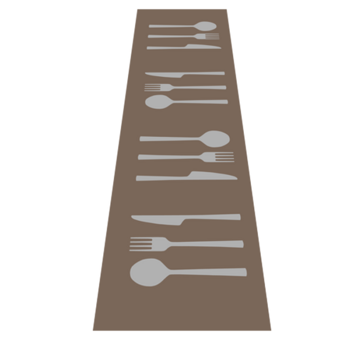fork knife and spoon kitchen mat - TenStickers