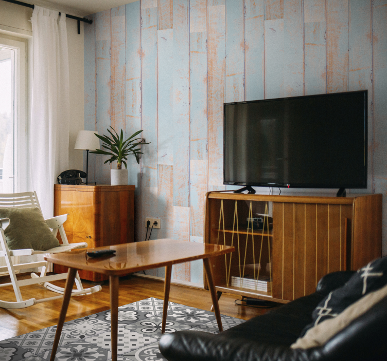 Hidraulic tile effect gray colors vinyl rug - TenStickers