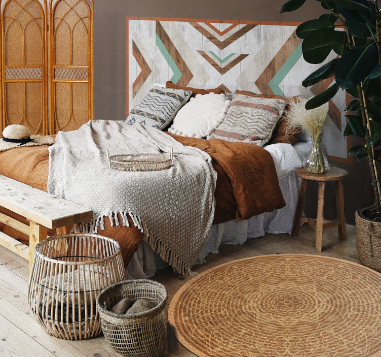 Elegant brown pattern mandala vinyl rug - TenStickers