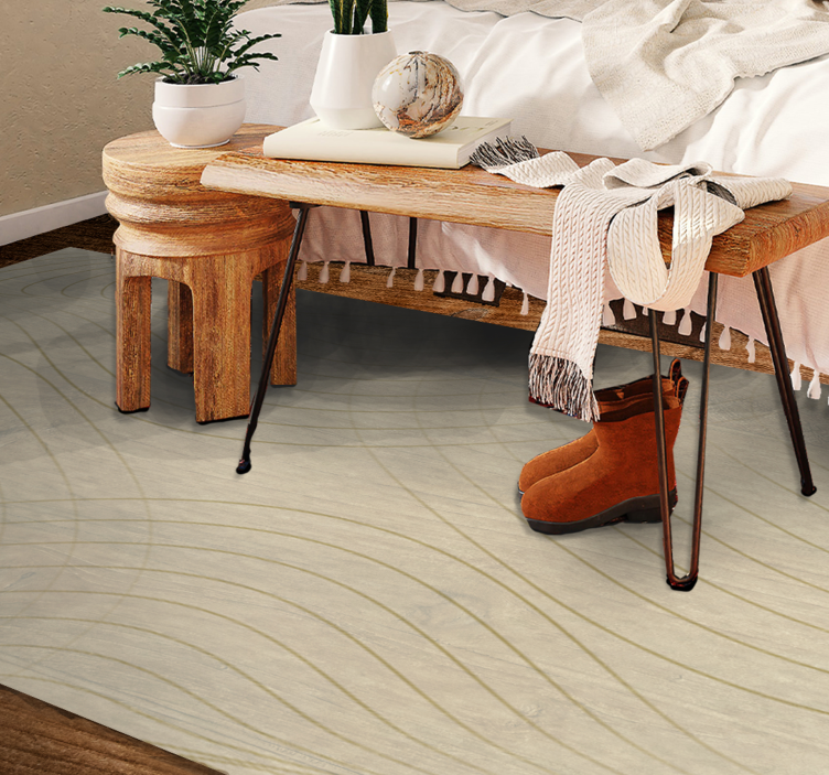 Flowing Line Art minimalist vinyl rug - TenStickers