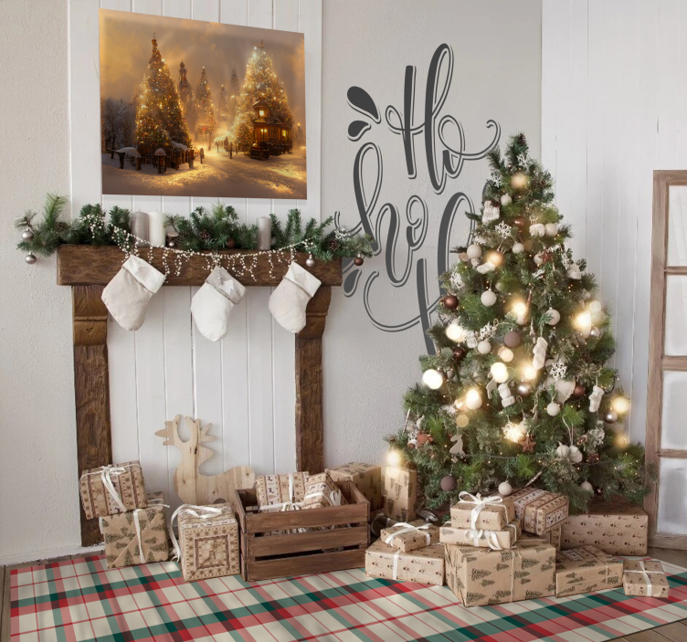 Christmas Tartan geometric carpets - TenStickers