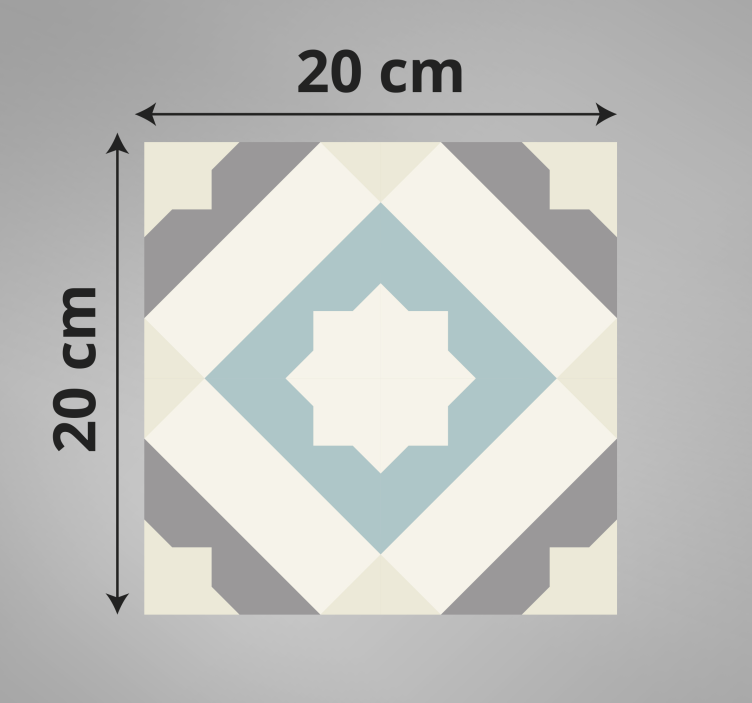 Elegant Star Motif tile vinyl rug - TenStickers