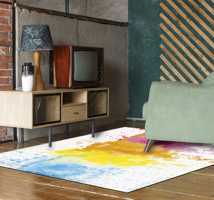 Watercolour splash modern vinyl rug - TenStickers