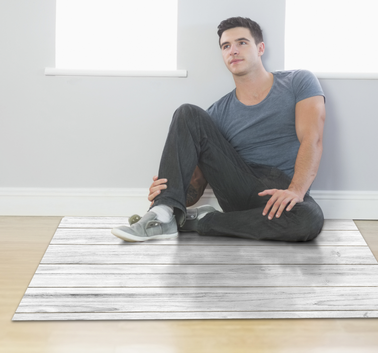 White wood style vinyl carpet - TenStickers