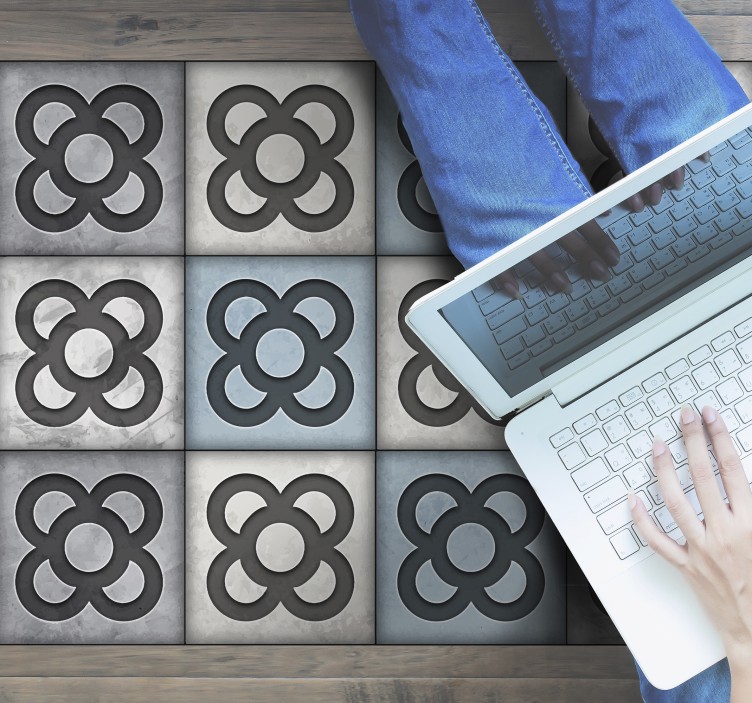 Decorative Tile Pattern tile vinyl rug - TenStickers