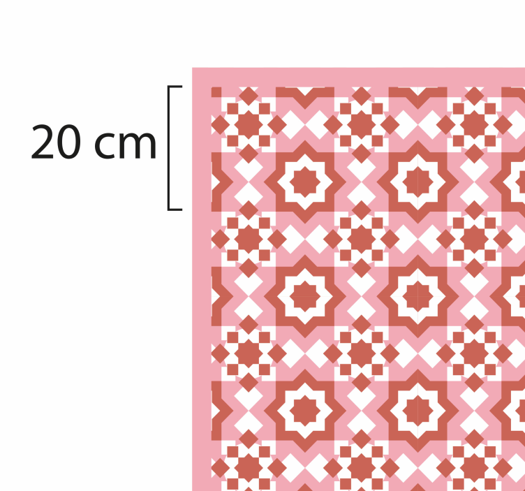 kitchen vinyl rug red squares tile carpet - TenStickers