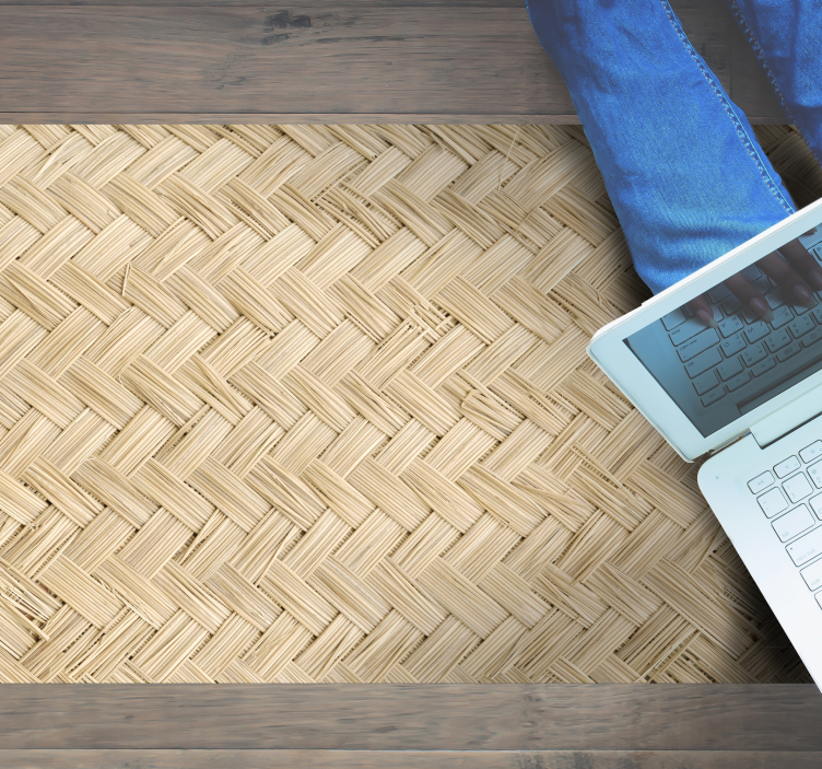 Basket weave imitation wood vinyl rug - TenStickers
