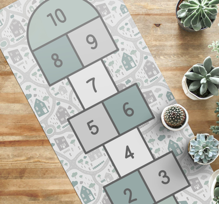 Hopscotch Play Area gaming vinyl rug - TenStickers