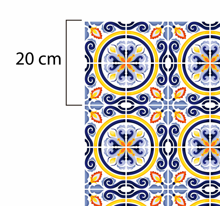 Intricate Mediterranean Motif tile vinyl rug - TenStickers