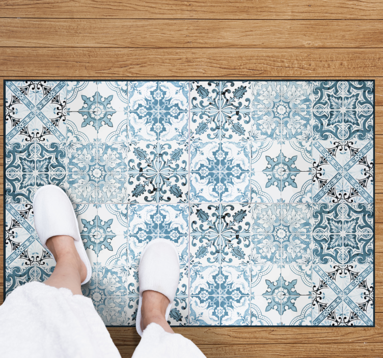 Mediterranean tiles living room rug - TenStickers