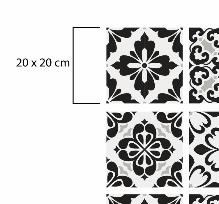 Elegant Monochrome kitchen vinyl rug - TenStickers