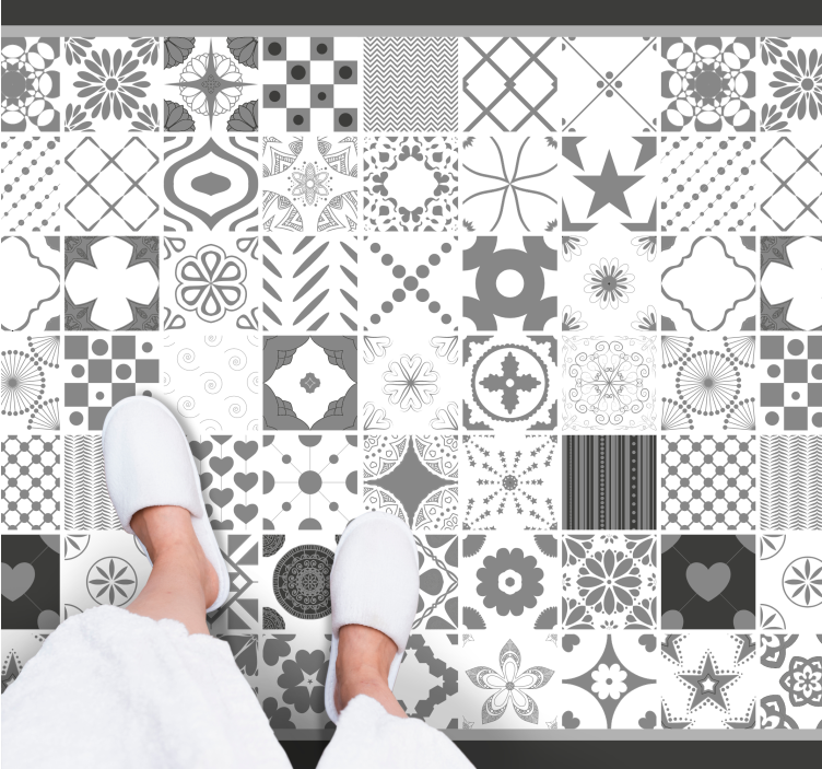 Patchwork Tile Composition tile vinyl rug - TenStickers