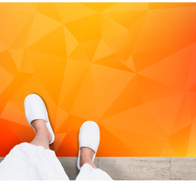 Abstract orange geometric shapes modern rug - TenStickers