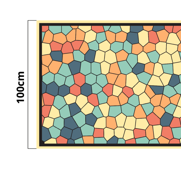 Colorful mosaic tile pattern kitchen vinyl rug - TenStickers