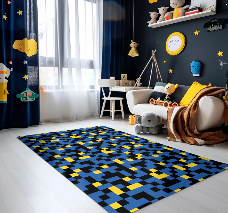 80's video games pattern vintage rug - TenStickers