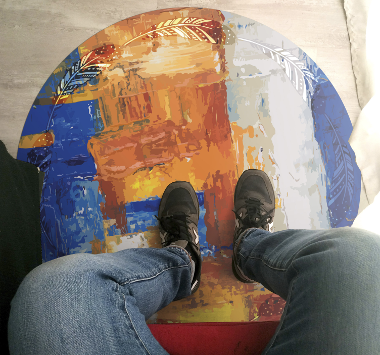 Abstract Color Fusion minimalist vinyl rug - TenStickers