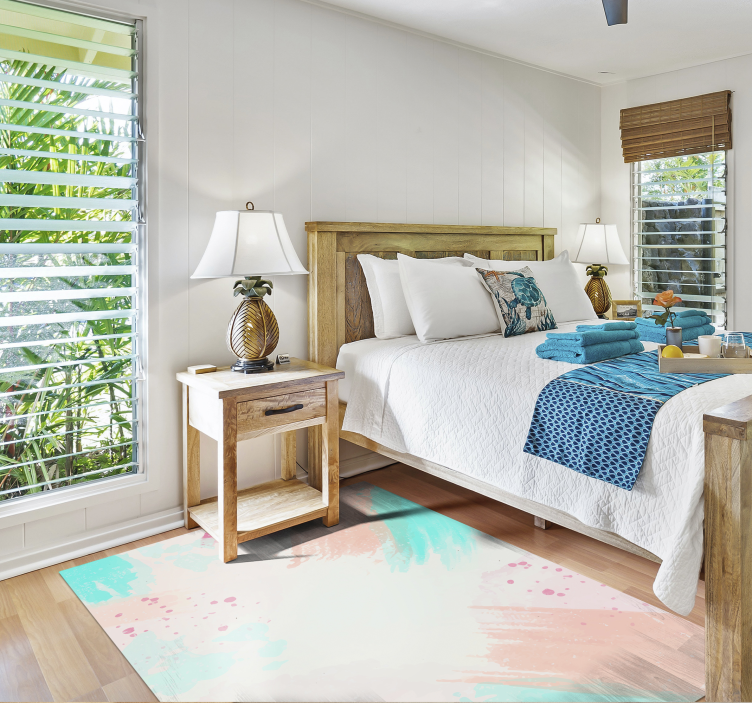 Abstract Color Splash minimalist vinyl rug - TenStickers