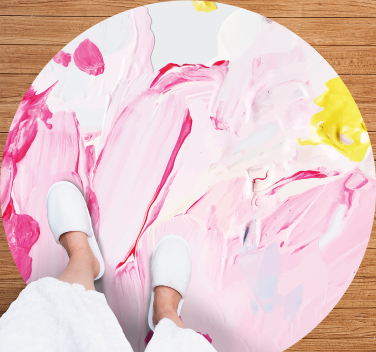 Abstract Floral Splash flower vinyl rug - TenStickers