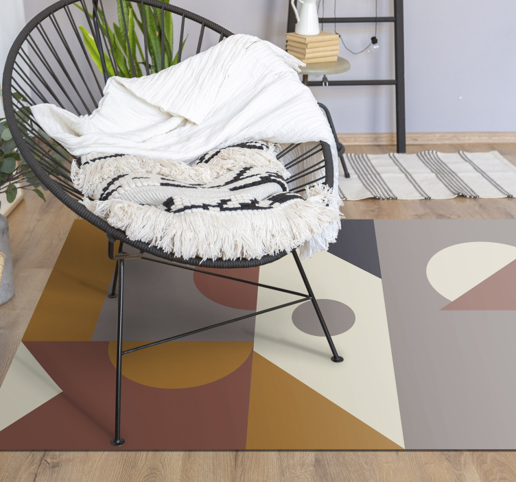 Abstract Geometric Forms modern vinyl rug - TenStickers